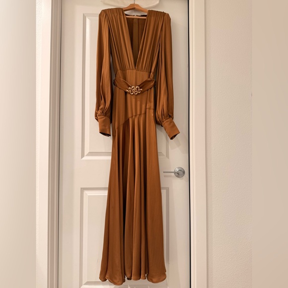 NWOT BRONX AND BANCO Carmen Maxi Dress in Copper GOLD - Picture 9 of 17